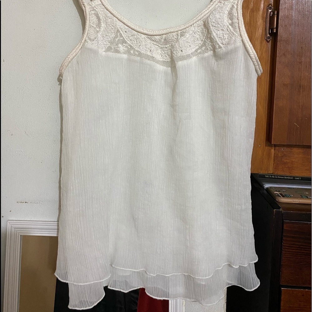 White flowy tank